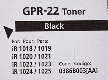 캐논 이미지 러너 1023 / 1023IF 캐논 프린터 토너 블랙 GPR22