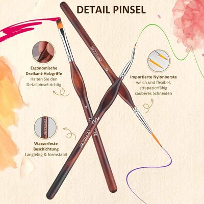 정밀 모델 페인트 브러시 디테일링 제작 페인팅 브러시 세트 (스케일 모델용)